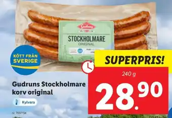 Lidl Gudruns Stockholmare korv original erbjuda