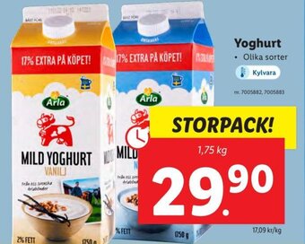 Lidl Yoghurt erbjuda