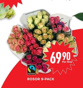 Willys Rosor 9-pack erbjuda