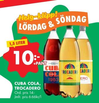 ÖoB Cuba cola, trocadero erbjuda