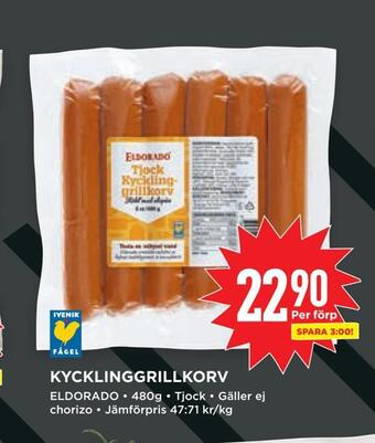 Willys Kycklinggrillkorv erbjuda
