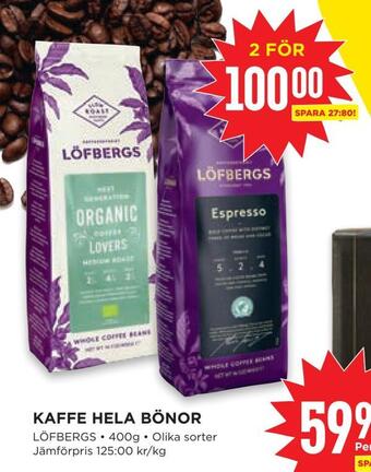 Willys Kaffe hela bönor erbjuda