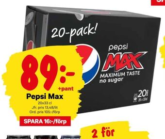 City Gross Pepsi max läskedryck erbjuda