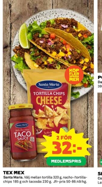 Coop Santa maria tortillas erbjuda
