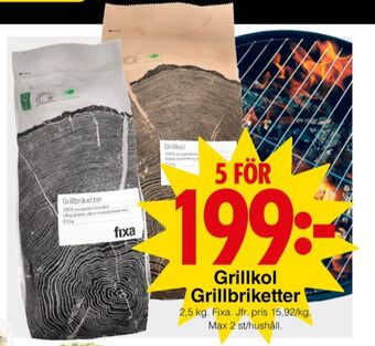 Matöppet Fixa grillkol/briketter erbjuda