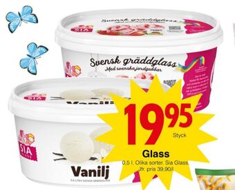Matöppet Sia gräddglass erbjuda