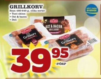 Matdax Scan ost & bacon grillkorv erbjuda