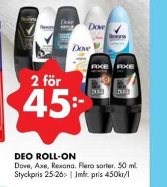 ÖoB Dove deodorant roll-on erbjuda