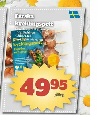 Färska kycklingspett