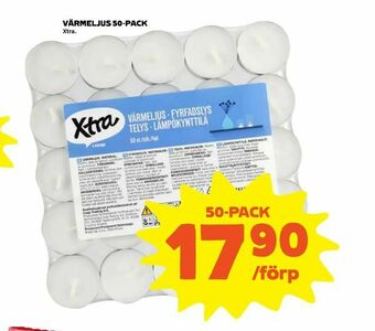 Coop Extra Värmeljus 50-pack erbjuda