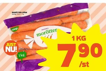Coop Extra Morötter i påse erbjuda