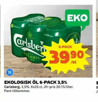Coop Daglivs Ekologisk öl 6-pack 3,5% erbjuda