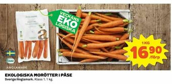 Coop Daglivs Ekologiska morötter i påse erbjuda