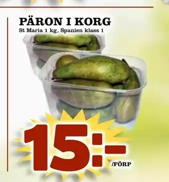 Din Mat Päron i korg erbjuda