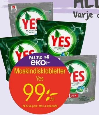 EKO Maskindisktabletter erbjuda