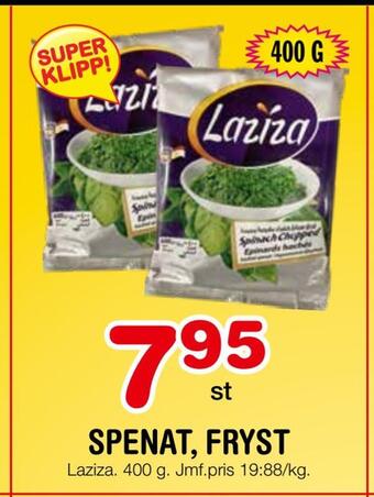 Nya Pulsen Spenat, fryst erbjuda