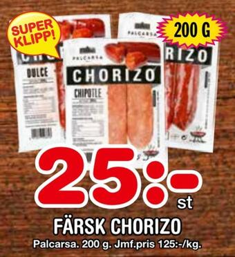 Nya Pulsen Färsk chorizo erbjuda