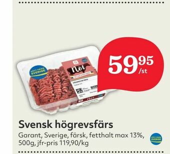Hemköp Svensk högrevsfärs erbjuda