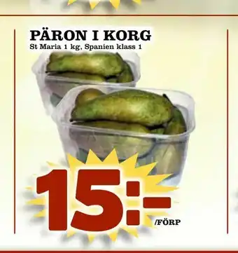 Päron i korg