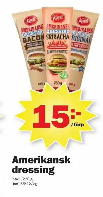 Pekås Amerikansk dressing erbjuda
