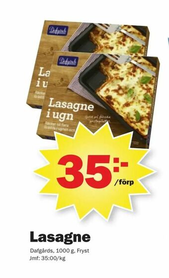 Pekås Lasagne erbjuda