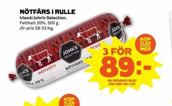 Stora Coop Nötfärs i rulle erbjuda