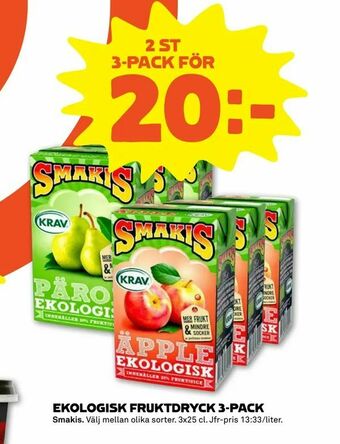 Stora Coop EKOLOGISK FRUKTDRYCK 3-PACK erbjuda