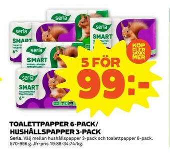 Stora Coop Toalettpapper 6-pack/ hushållspapper 3-pack erbjuda