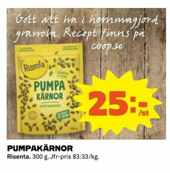 Coop Pumpakärnor erbjuda