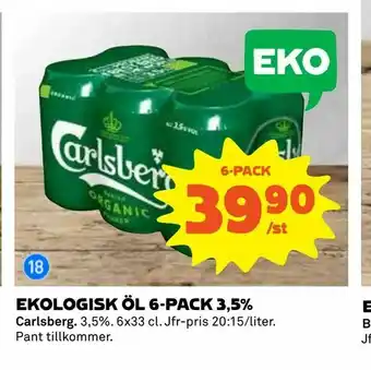 Coop Ekologisk öl 6-pack 3,5% erbjuda