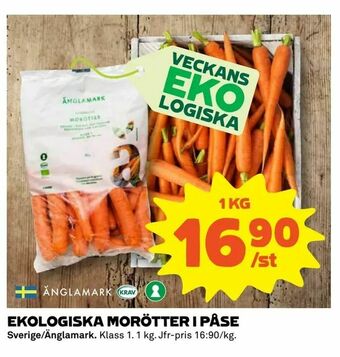 Coop Extra Ekologiska morötter i påse erbjuda
