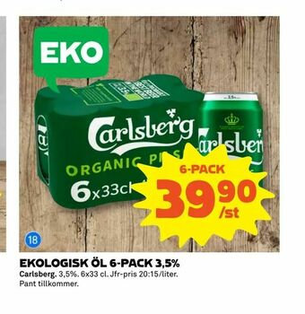 Coop Extra Ekologisk öl 6-pack 3,5% erbjuda