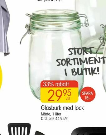 EKO Glasburk med lock erbjuda