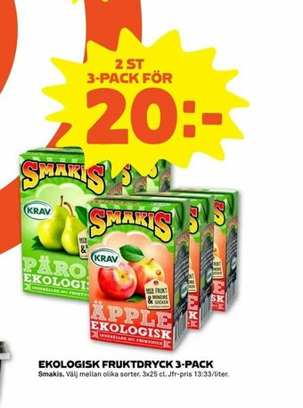 Coop Forum Ekologisk fruktdryck 3-pack erbjuda