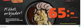 Marinerad fläskfilé med potatisgratäng och rödvinssås