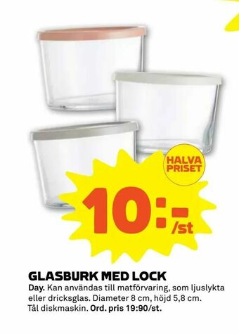 Glasburk med lock