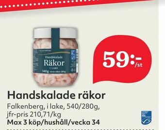Hemköp Handskalade räkor erbjuda