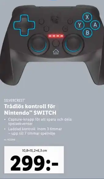 Lidl SILVERCREST Trådlös kontroll för Nintendo™ SWITCH erbjuda