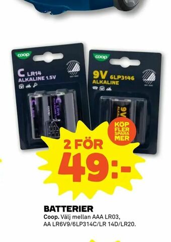Stora Coop Batterier erbjuda