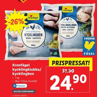 Lidl Kronfågel kycklingklubba/ kycklingben erbjuda