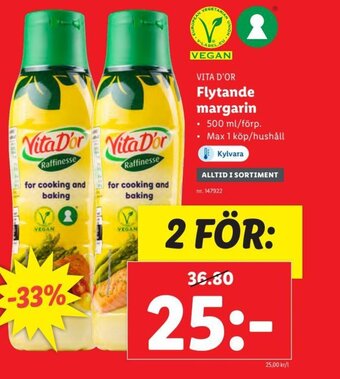 Lidl VITA D'OR Flytande margarin erbjuda