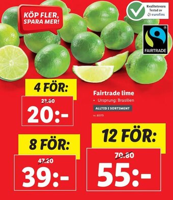 Lidl Fairtrade lime erbjuda