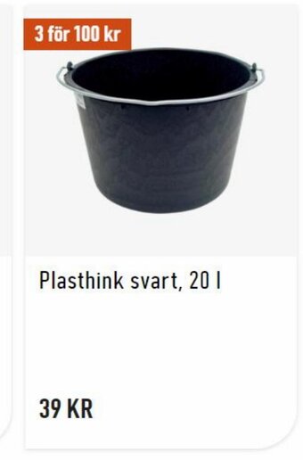 Granngården Plasthink svart, 20 l erbjuda