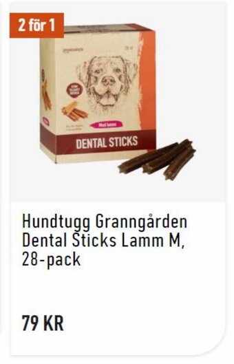 Granngården Hundtugg Granngården Dental Sticks Lamm M, 28-pack erbjuda