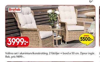 Bo Ohlsson Brafab utemöbler erbjuda