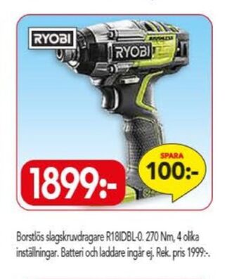 Bo Ohlsson Ryobi slagskruvdragare erbjuda