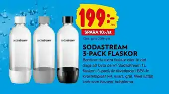 City Gross Sodastream 3-pack flaskor erbjuda