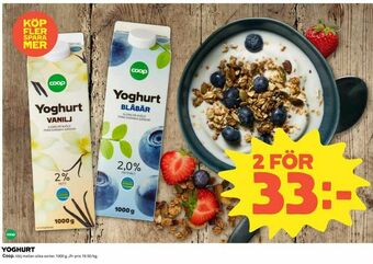 Coop Konsum Yoghurt erbjuda