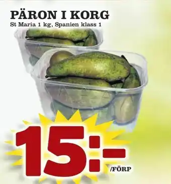 Päron i korg