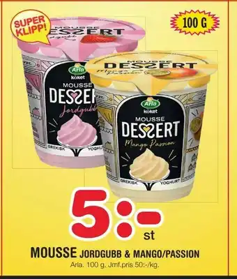 Mousse jordgubb & mango/passion
